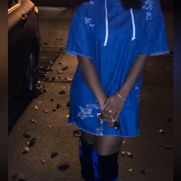 Jean hoodie dress - Picture 2 of 6